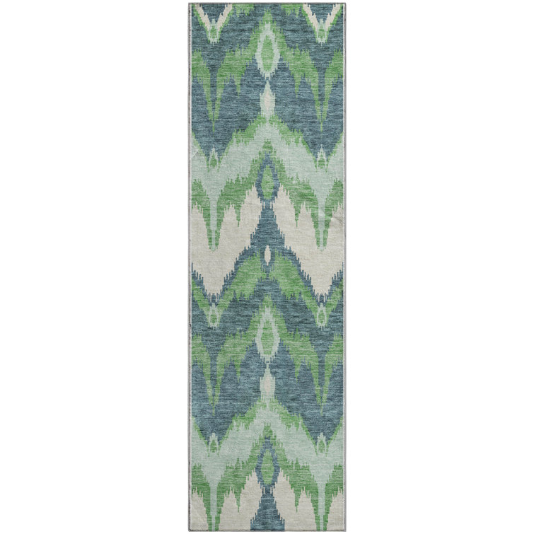 Premium Machine Washable Prisco Green Rug