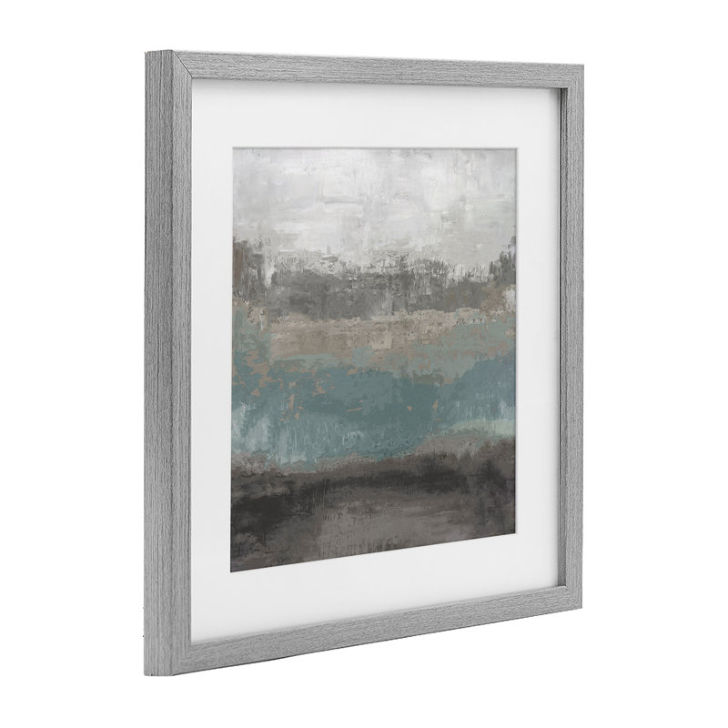 Terre et mer, reproduction encadrée sous verre, par Hannah Dawson, Cadre de ferme gris, H 13 po x l 13 po