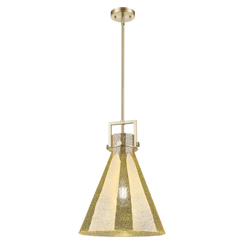 Coterie 1 Light Stem Hung Pendant, Mercury, 19.13" H x 14" W x 14" D