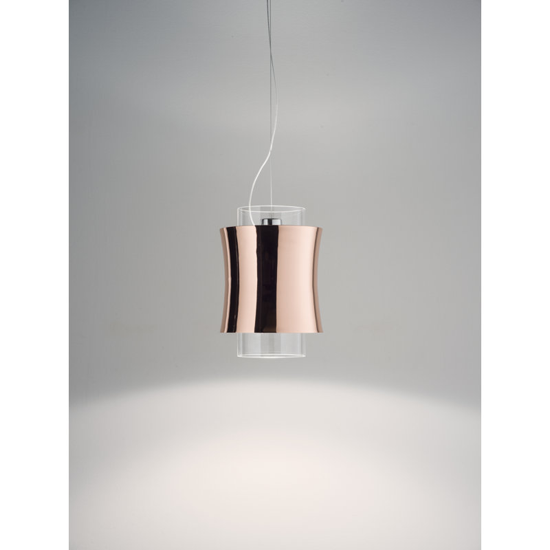 Fez 1 - Light Chrome Unique/Statement Pendant, Glossy Copper, 200cm H x 22.5cm W x 22.5cm D