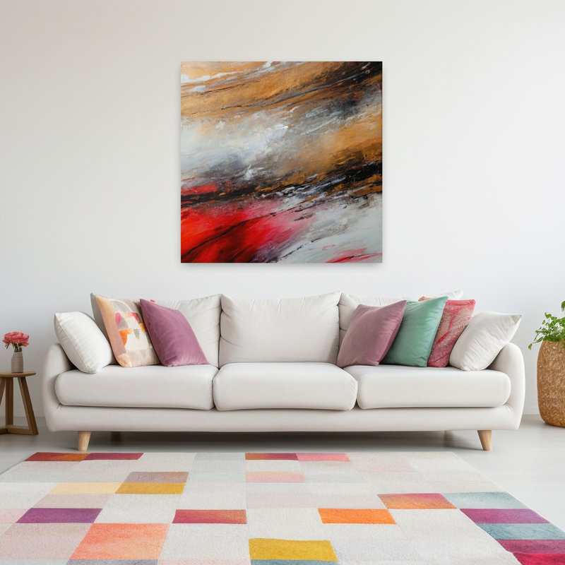 Art contemporain, paysage contemporain abstrait, art naturel, H 48 po x l 48 po