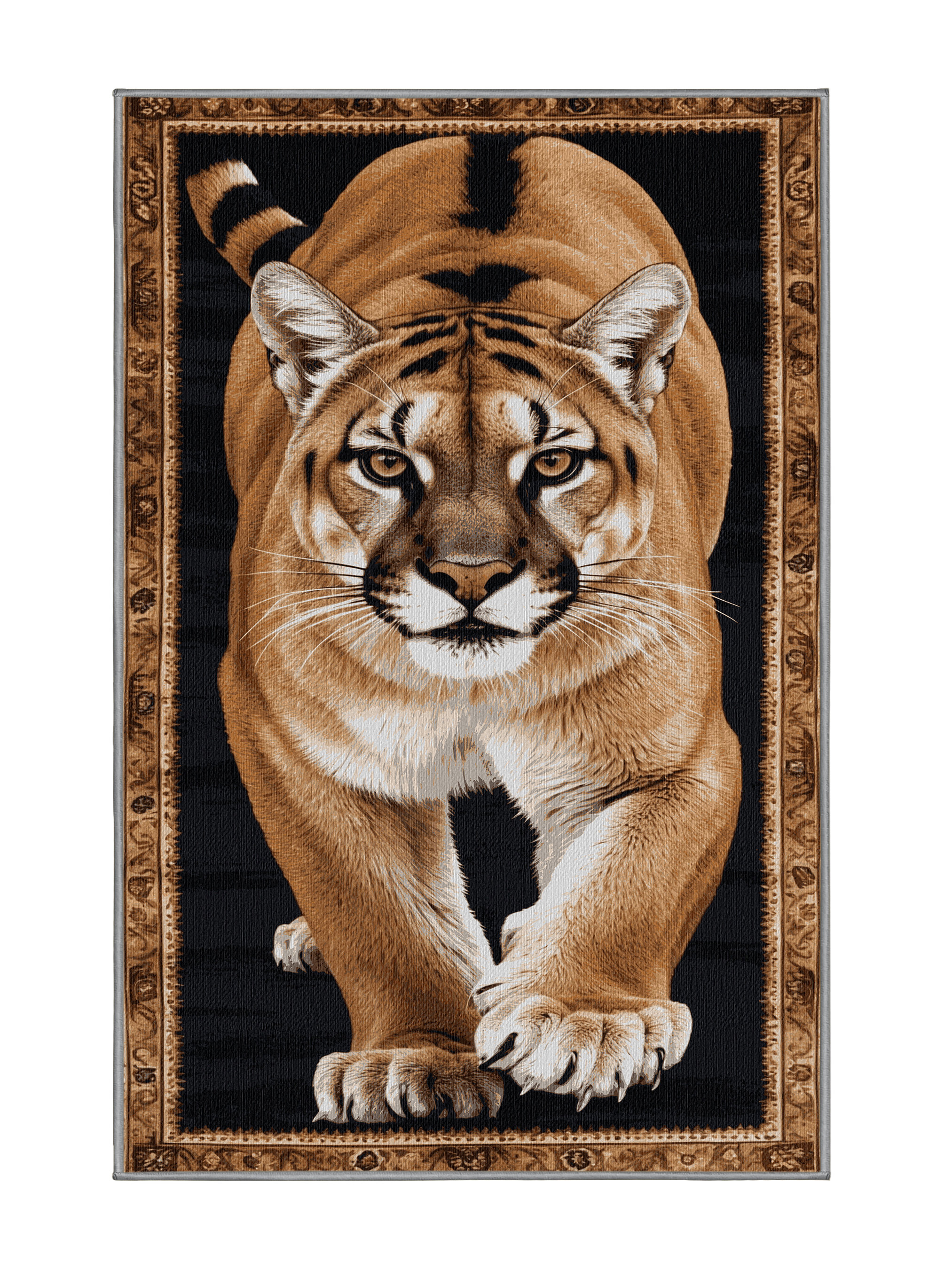 Foundry Select Washable Eastern Cougar Big Cats Area Rug | Wayfair