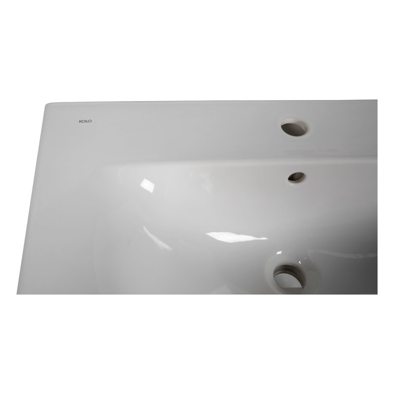 Ensemble de meuble-lavabo simple 29,5 avec plateau Jenibelle, Gris mat