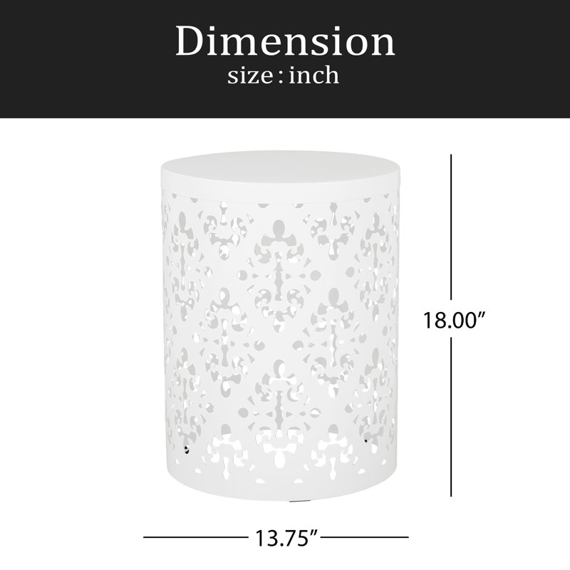 Table de bout d'extérieur en métal - Grand, Blanc