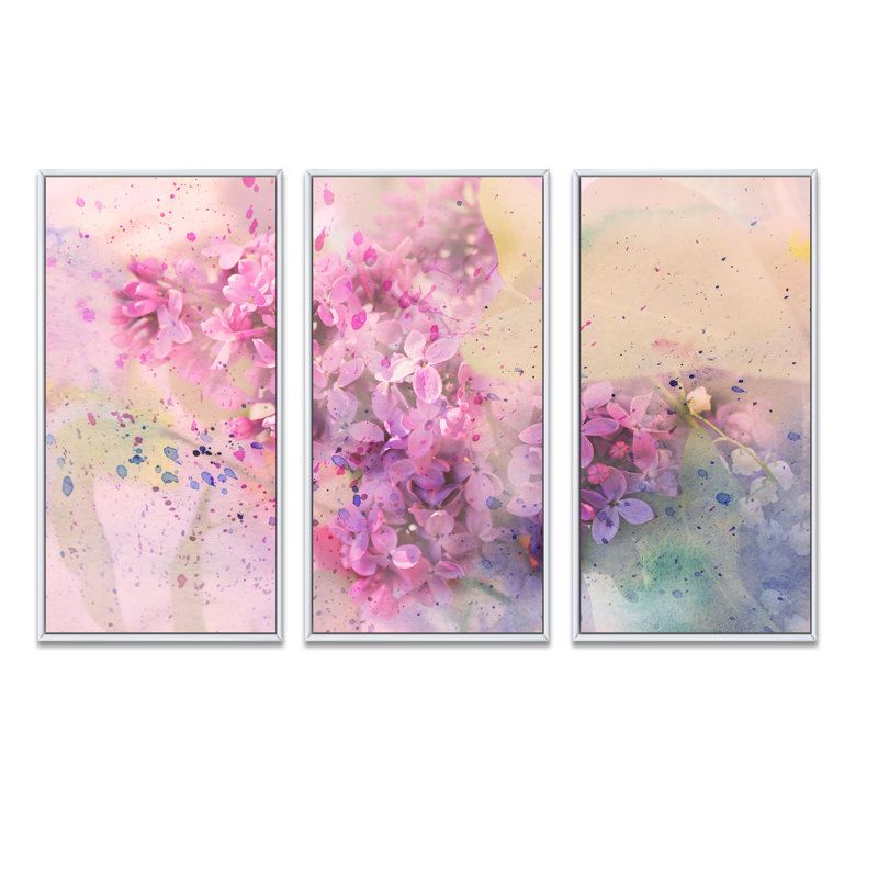 - 3 pièces, reproduction sur toile avec cadre flottant, H 28 po x l 36 po, Blanc