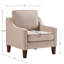 Fauteuil moderne, fauteuil simple de salon avec pieds en bois et fauteuil rembourré en velours-878348637