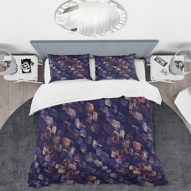 Dark Precious Stones I - ensemble de housse de couette moderne - polyester microfibre