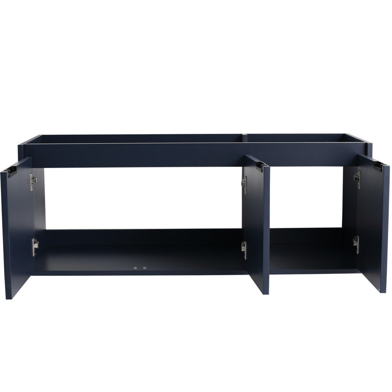 Meuble-lavabo pour salle de bain sans petite lavabo, charnière de porte à fermeture en douceur de 48 po, armoire murale en contreplaqué bleu marine avec grand espace de rangement, lavabo mural pour salle de bain, porte de 48 po, grande