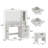 Chester Makeup Vanity Table with 3 Modes Adjustable Brightness Light & Power Outlet & Storage Stool