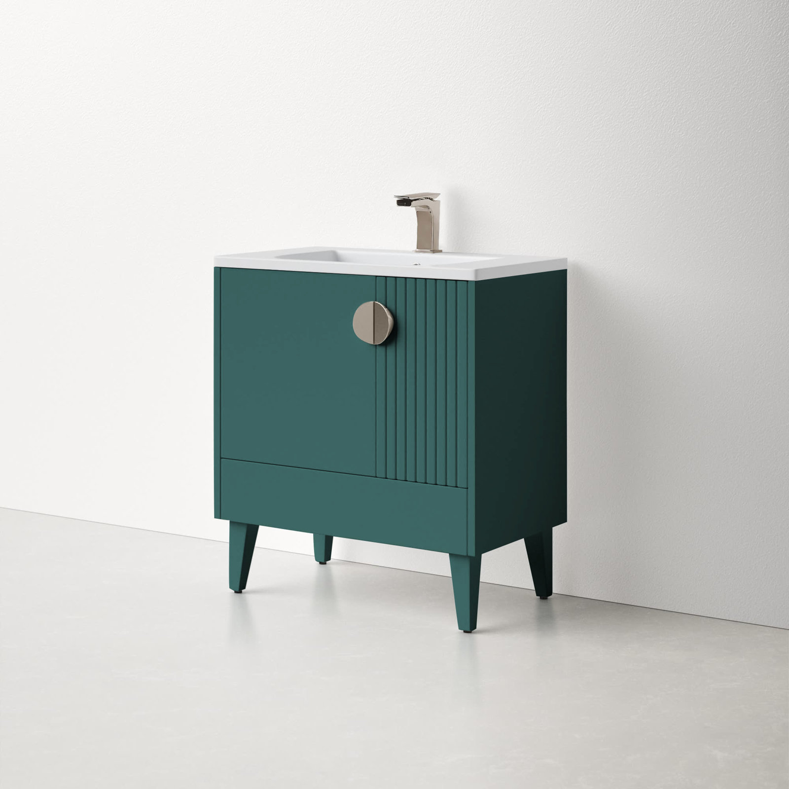 Saimah 30'' Single Bathroom Vanity, Green, Satin Nickel