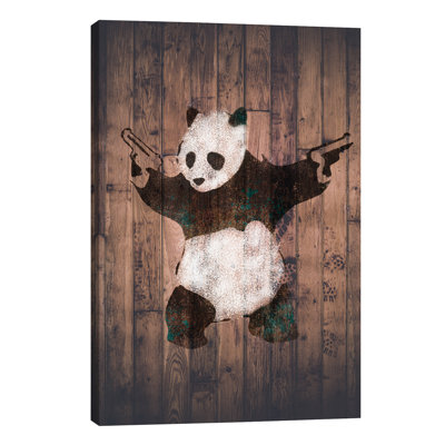 Panda With Guns - Print on Canvas