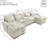 130 Inch U-shaped Sofa with Console, Cupholders, and 6-seat Upholstered Primary Living Space Furniture, Sleeper Couch Set with Chaise for Modern Homes-1811762217