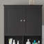Armoire de plancher autoportante haute et large | 4 portes, tablettes réglables et tablettes ouvertes multicouches | Unité de rangement spacieuse pour articles de toilette, serviettes et articles essentiels | Idéal pour les environnements de salle de b-358973896