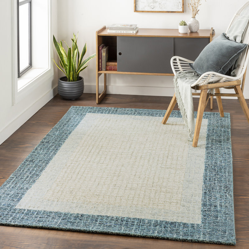 Tapis géométrique en laine touffeté à la main Renne, Rond 8 pi
