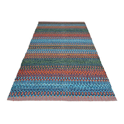 Saffron Geometric Cotton Hand Woven Area Rug