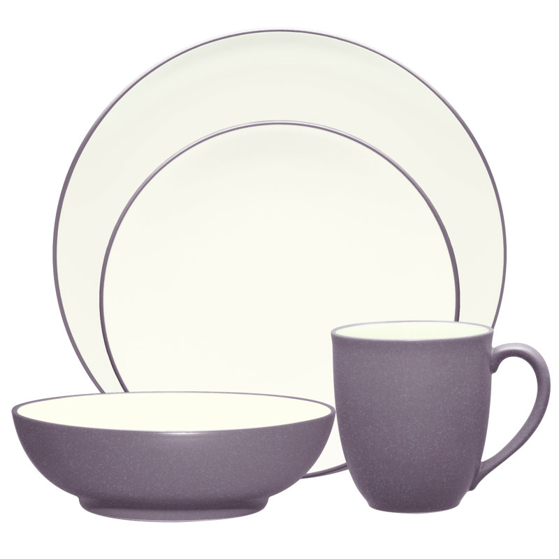 Noritake Colorwave Coupe 4-Piece Place Setting, Service for 1, Plum