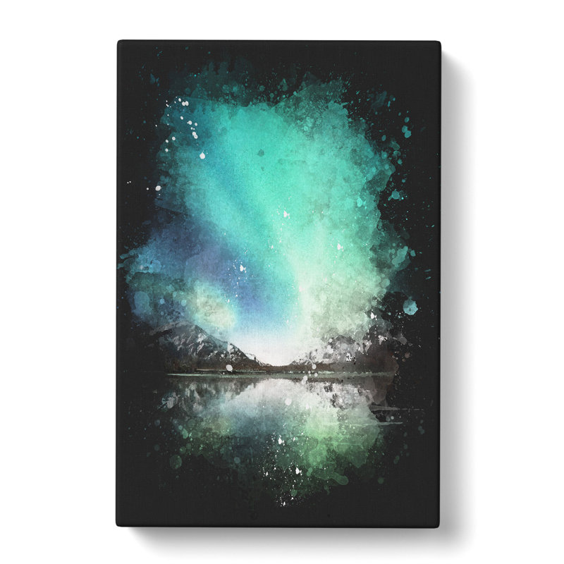 Northern Lights Over Skagsanden Beach - Wrapped Canvas Painting, 50cm H x 35cm W x 3cm D