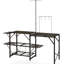 Table de cuisine de voyage pliable avec espace de rangement spacieux, réglable et suspendu, avec options de camping pliant, lanterne et accessoires