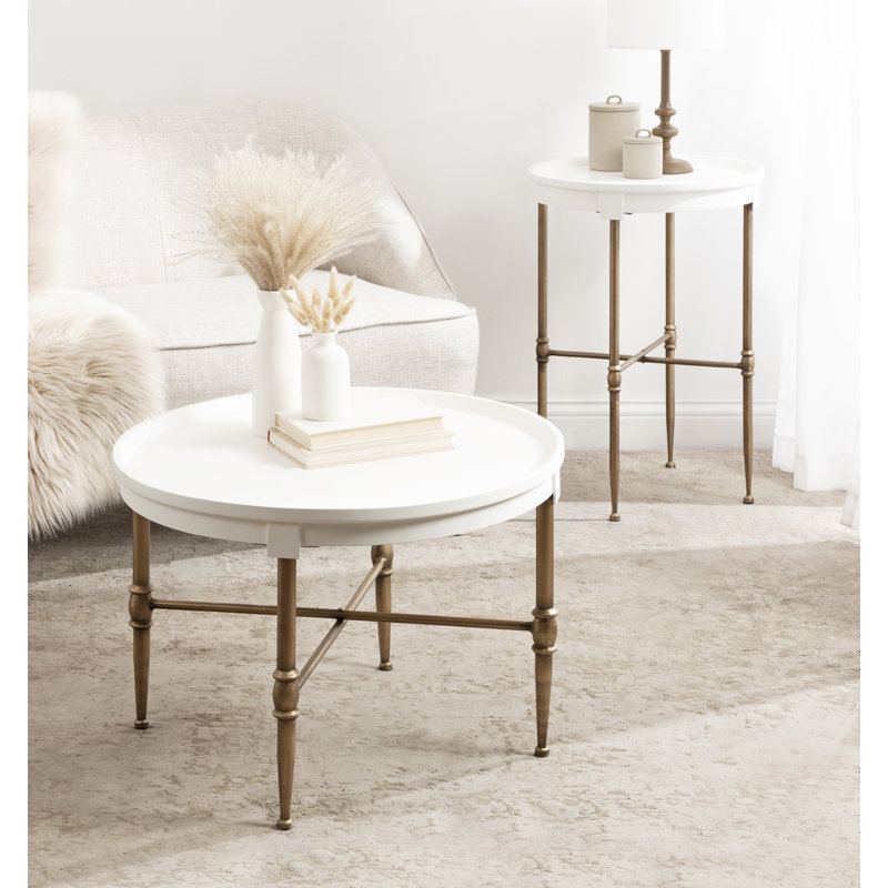 Table basse ronde en bois et métal