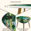 Ensemble de 2 tables basses gigognes triangulaires, paysage de rivière, peinture à l'huile, table de bout, table d'appoint moderne minimaliste pour salon, chambre à coucher