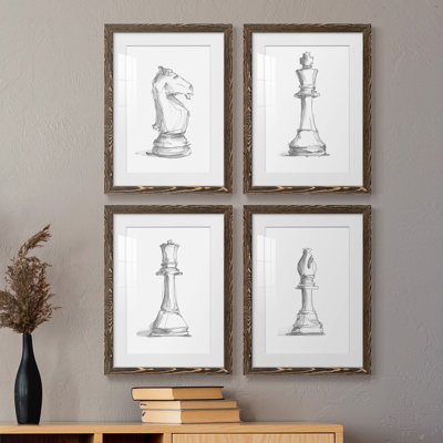 " Chess Piece Study I " 4 - Pieces