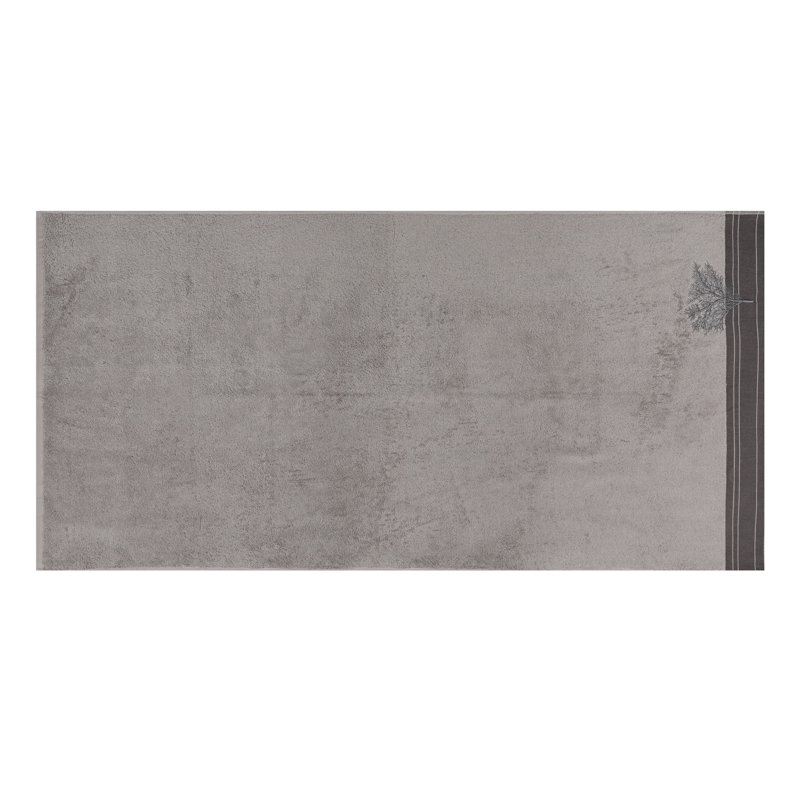 Luxury Bath Towel Set (2 Pieces), 100% Cotton, 27.6 x 55.1 Inches | 480 g/m² Fabric, Embroidered Design | Machine Washable at 104°F, Soft Grey & Dark Grey Colors | Perfect for Spa, Home, and Everyday Use