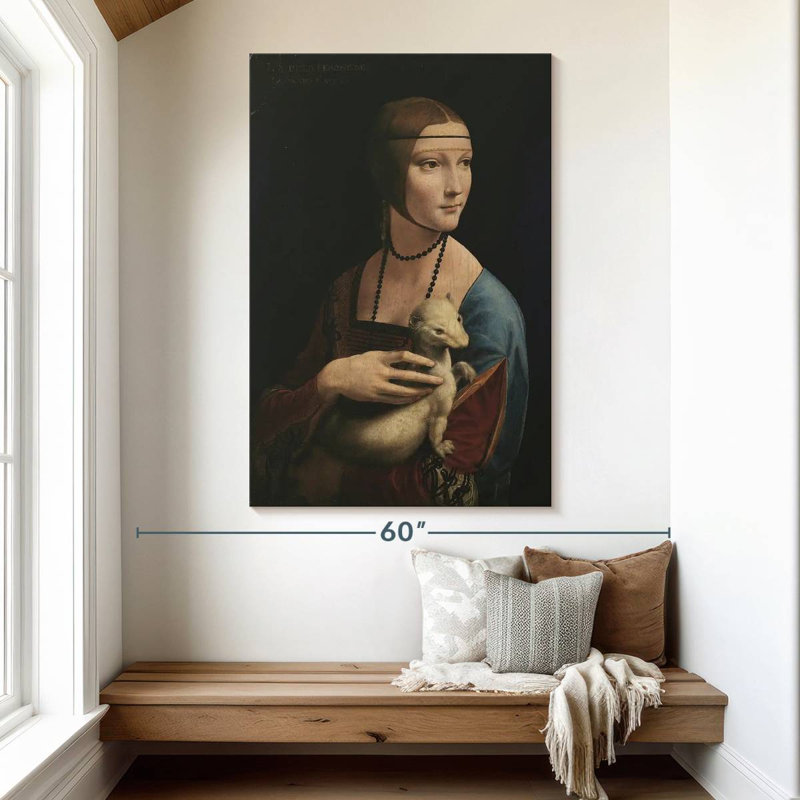Leisha avec une hermine, H 51 po x l 34 po