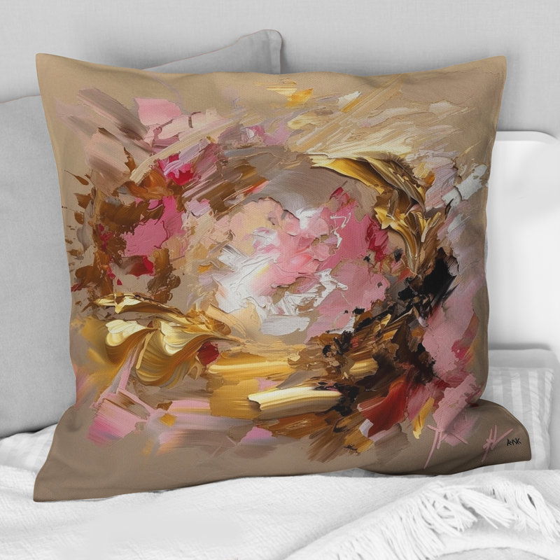 Glam Revelations Abstract Expressionism - Coussin décoratif avec peinture abstraite