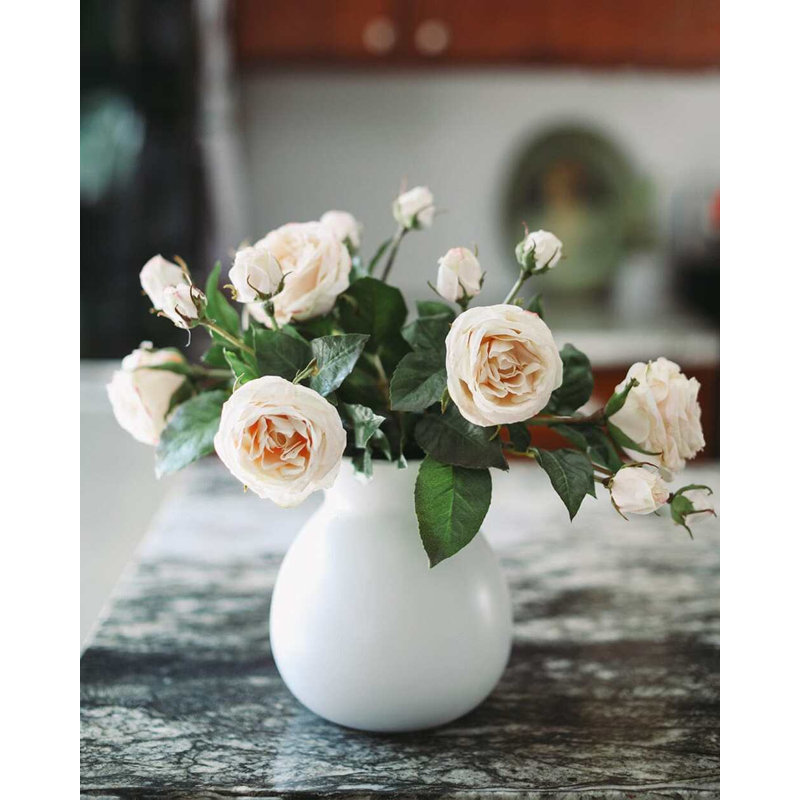Real Touch Pink Rose 21.5", White