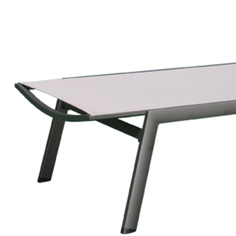 Chaise longue d'extérieur réglable en alliage d'aluminium
