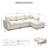 Velvet & Plush Modular Sectional Sofa L-Shaped Solid Wood Sofa with Ottoman-2005812729