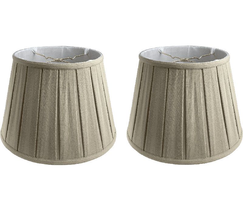 Royal Designs, Inc. BSO-724-16LNBG-2 Abat-jour Empire à plis anglais, 26,7 x 40,6 x 27,9 cm, beige lin, lot de 2, Lin beige