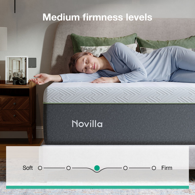 Matelas en mousse viscoélastique imprégnée de gel de 10 po Novilla, 10", Lit double