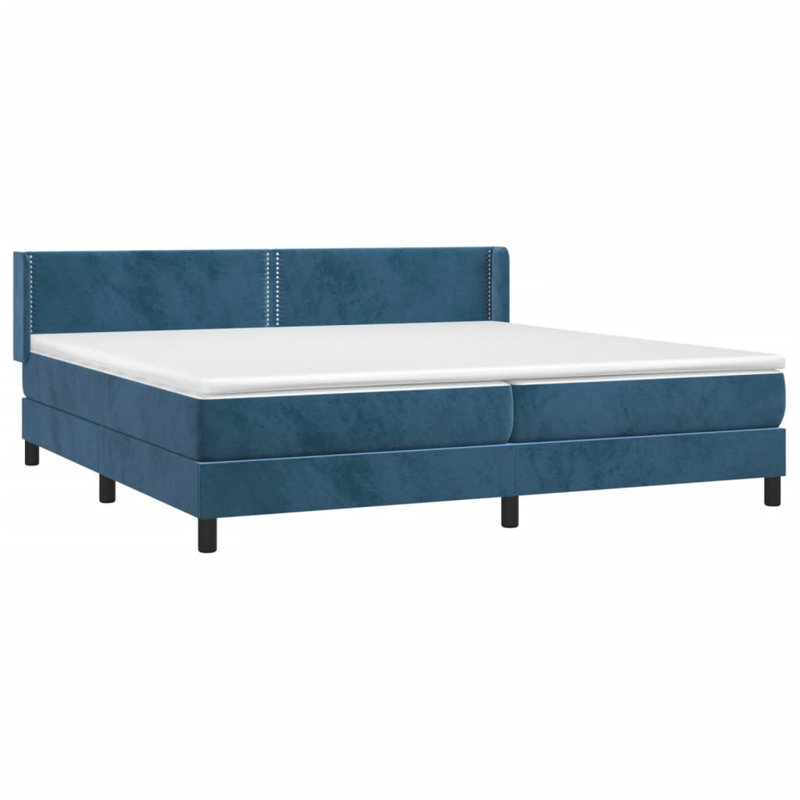 Alekos Single (3') Bed with Mattress, 200 x 200 cm, Plain with Nails, Dark Blue