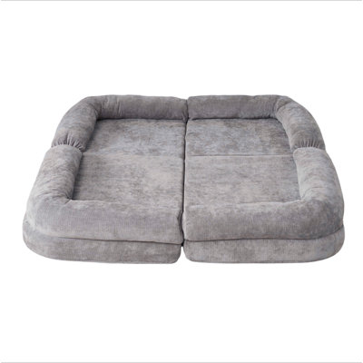 Canapé-lit double convertible pliable, gris