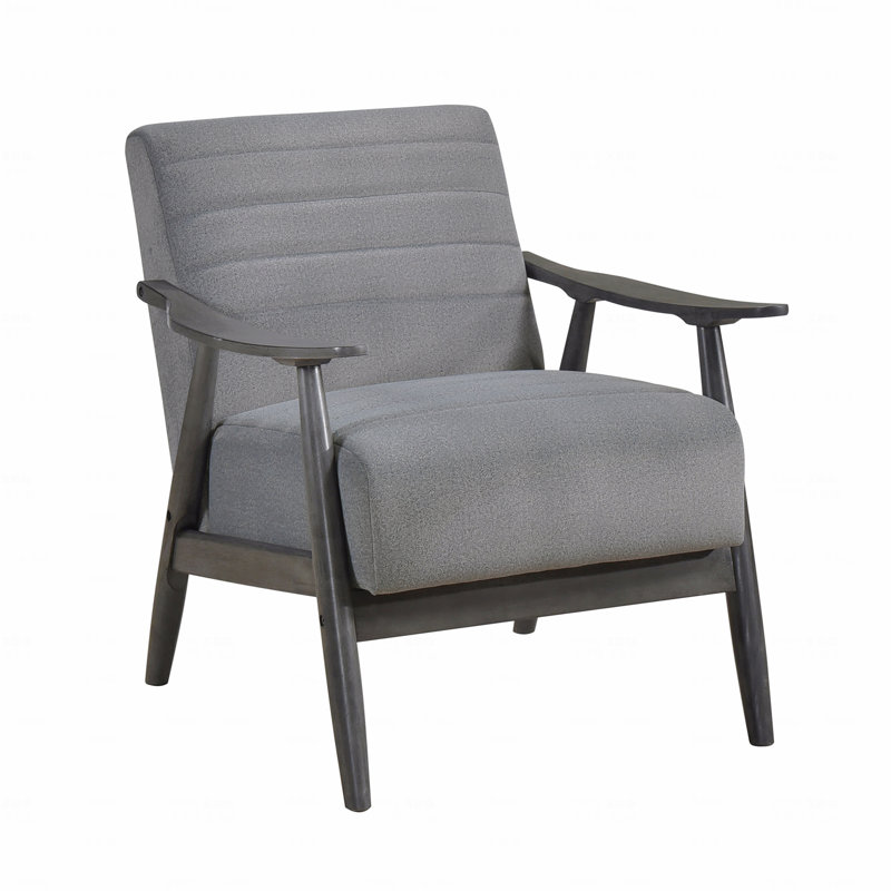 Chaise d'appoint - Meuble de salon transitionnel en velours gris avec cadre en bois massif, Gris, Noir