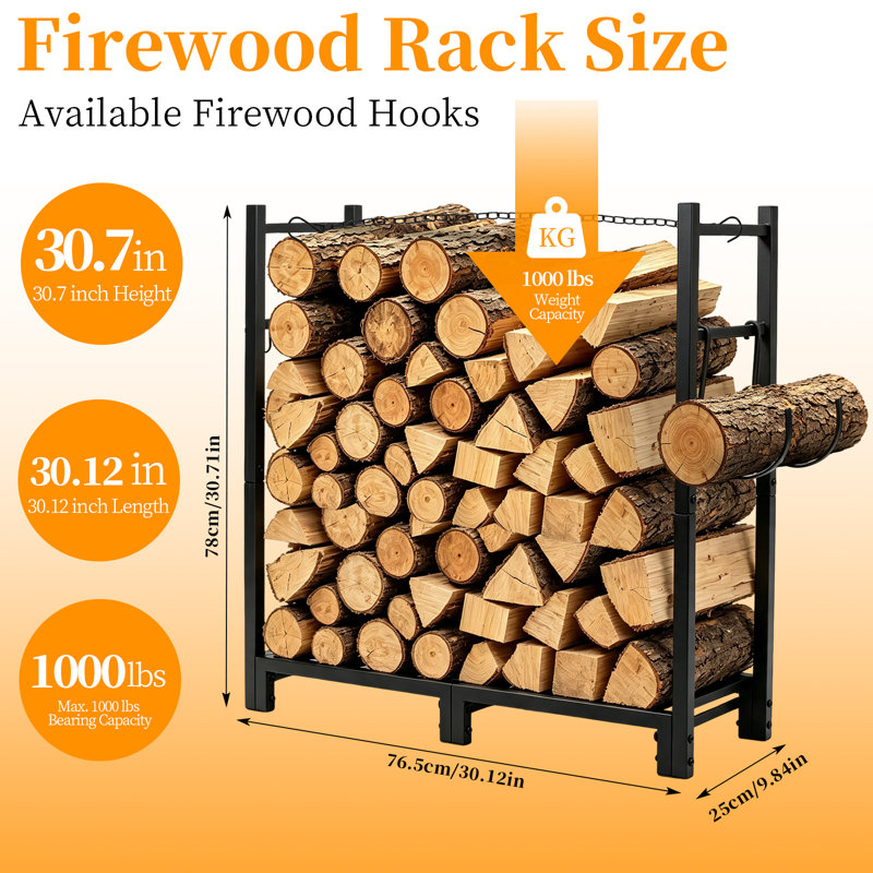 30.12'' W Metal Log Rack