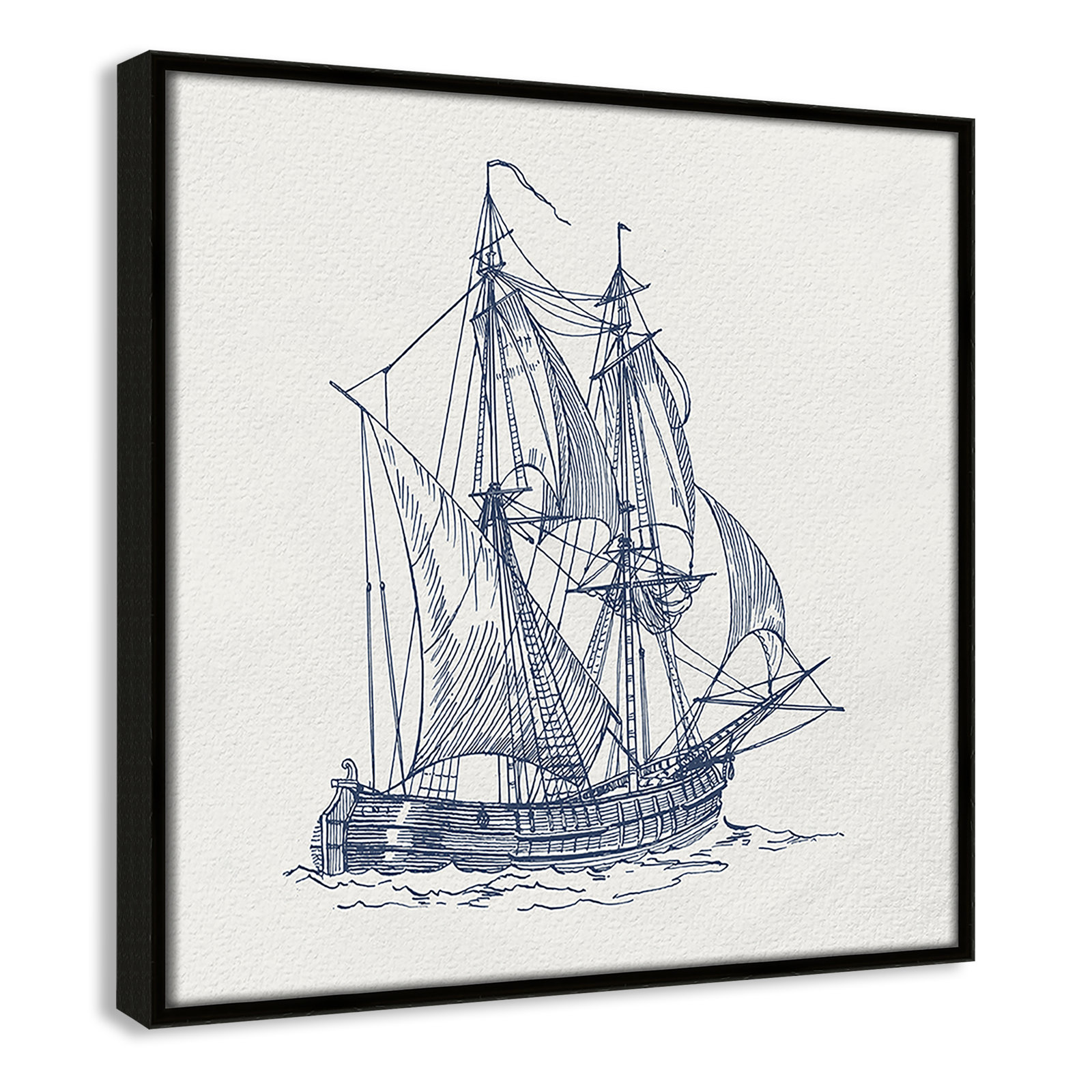 Into the Sea I Print by Kimberly Allen, 13.5" H x 13.5" W, Espresso