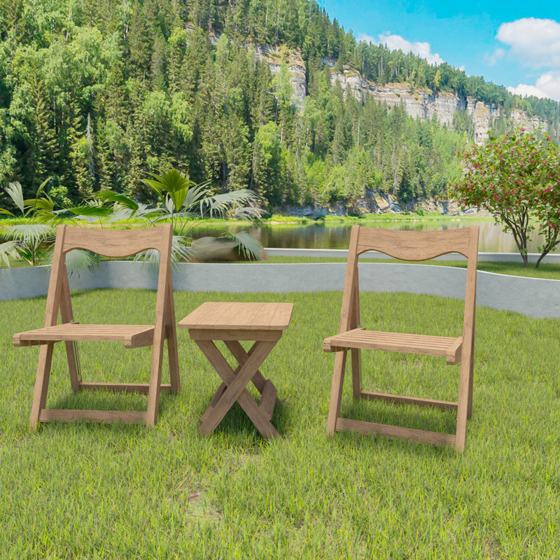 Ensemble de table pliante d'extérieur pour bistro avec 2 chaises et table rectangulaire