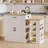 Extendable Kitchen Island with Storage - Expandable Countertop, 2 Cabinets & Shelves - Black-1673959793