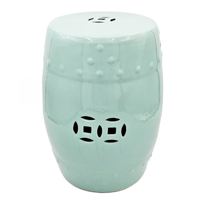 D13x18" Ceramic Barrel Stool With Cutout Design by Dakota Fields