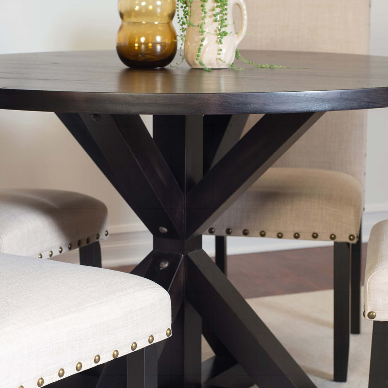 Ensemble de salle à manger 5 pièces, table à manger croisée avec 4 chaises élégantes