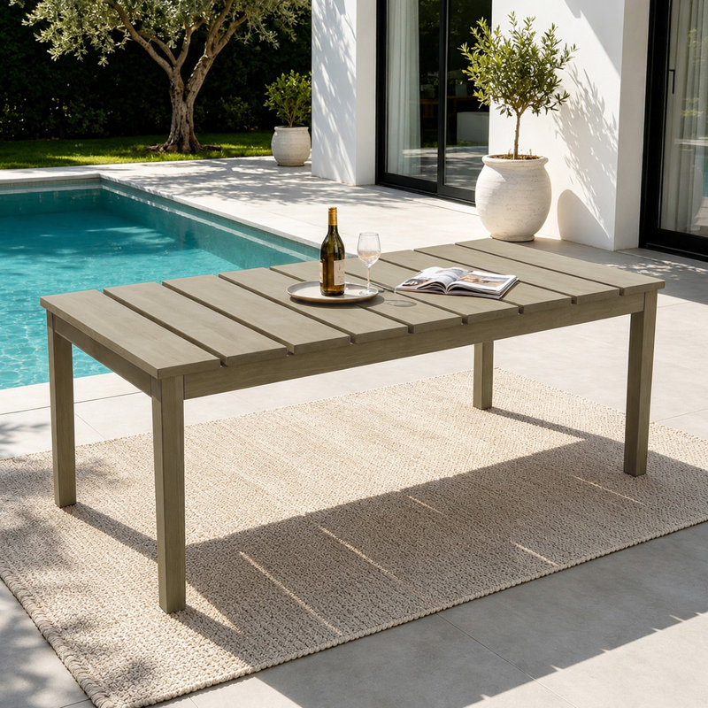 Junco Solid Wood Teak Outdoor Coffee Table, Brown