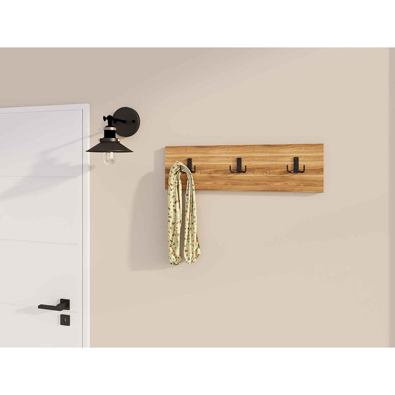Modern White Wall Hook, 100% Melamine Coated Particle Board, 14.2 x 4.7 x 0.7 inches | Durable & Stylish Design for Home Organization | Perfect for Entryway, Bathroom, or Kitchen | Space-Saving Solution