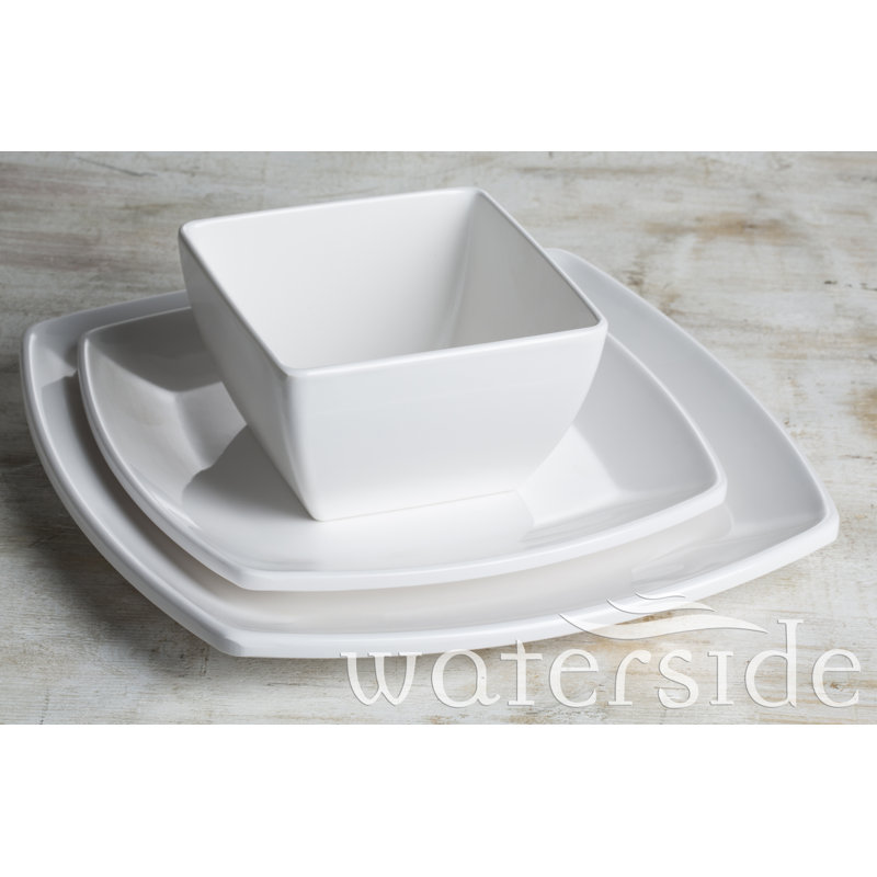 Waterside 12pc Square Melamine Dinner Set
