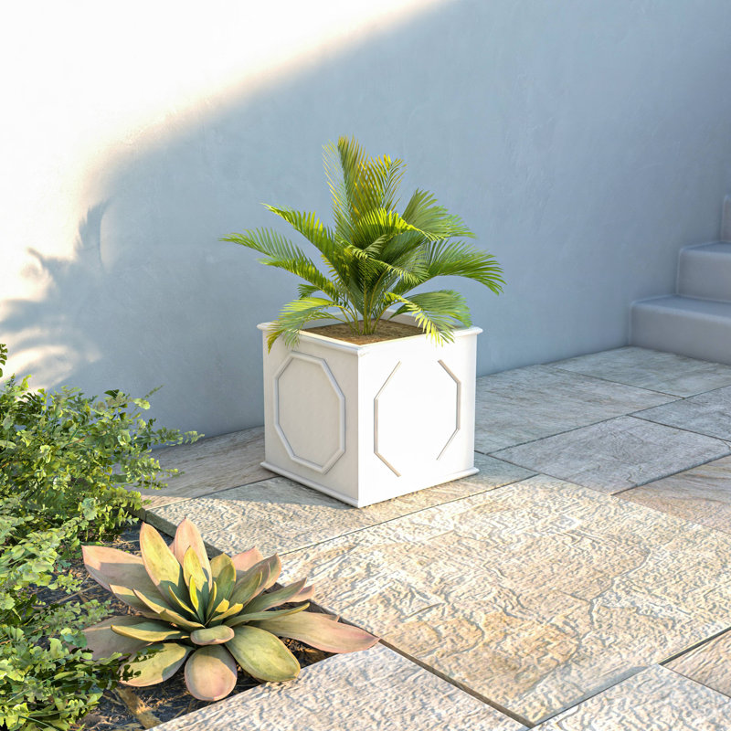 Boîte à fleurs en argile Crissman, Blanc, H 15 po x l 15 po x P 15 po