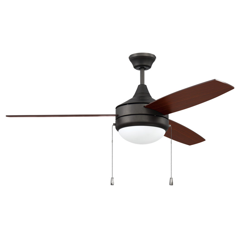 Phaze 52'' Ceiling Fan with Light Kit, Espresso with Walnut Blades