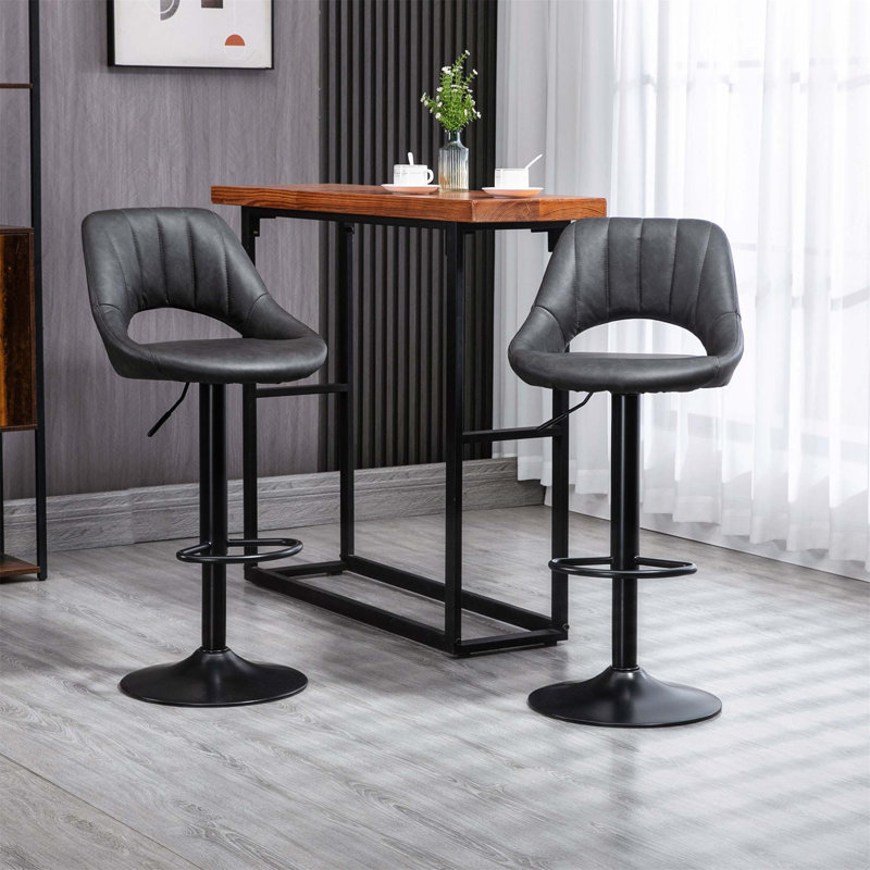 Bigvai Adjustable Height Counter Stool with Metal Frame