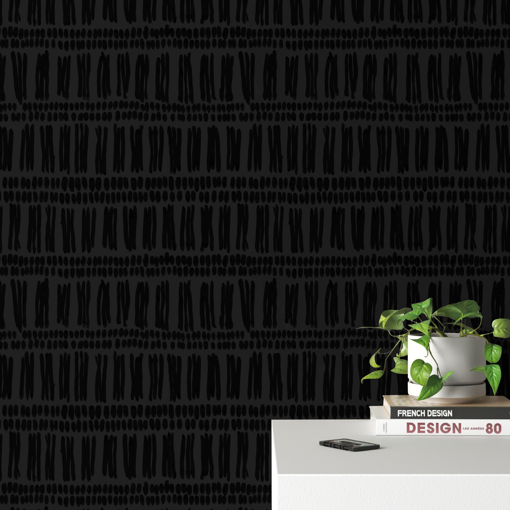 Orlo Abstract Wallpaper, Black/Gray