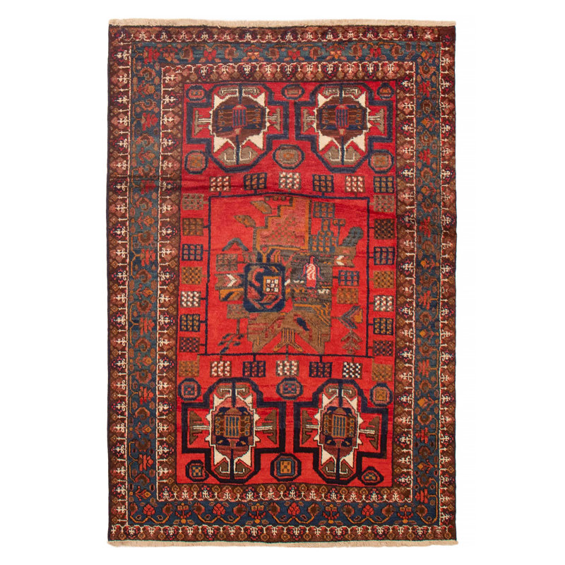 Tapis rouge unique 4 pi 7 po x 6 pi 9 po Anadol
